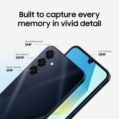 Samsung Galaxy A16 5G A Series, Unlocked Android Smartphone, Large AMOLED Display, Durable Design, Super Fast Charging, Expandable Storage, 5G Connectivity, US Version, 2025, Blue Black